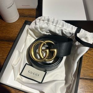 Authentic Gucci Double G Wide Belt Size 100